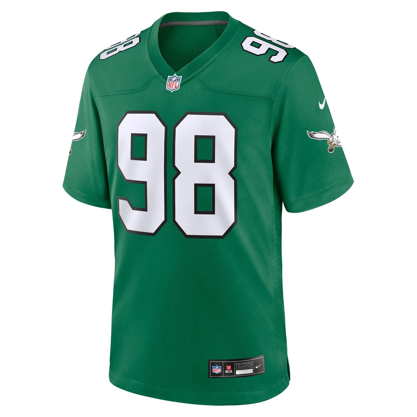 Jalen Carter Philadelphia Eagles Alternate Game Jersey - Kelly Green football jersey product view 2