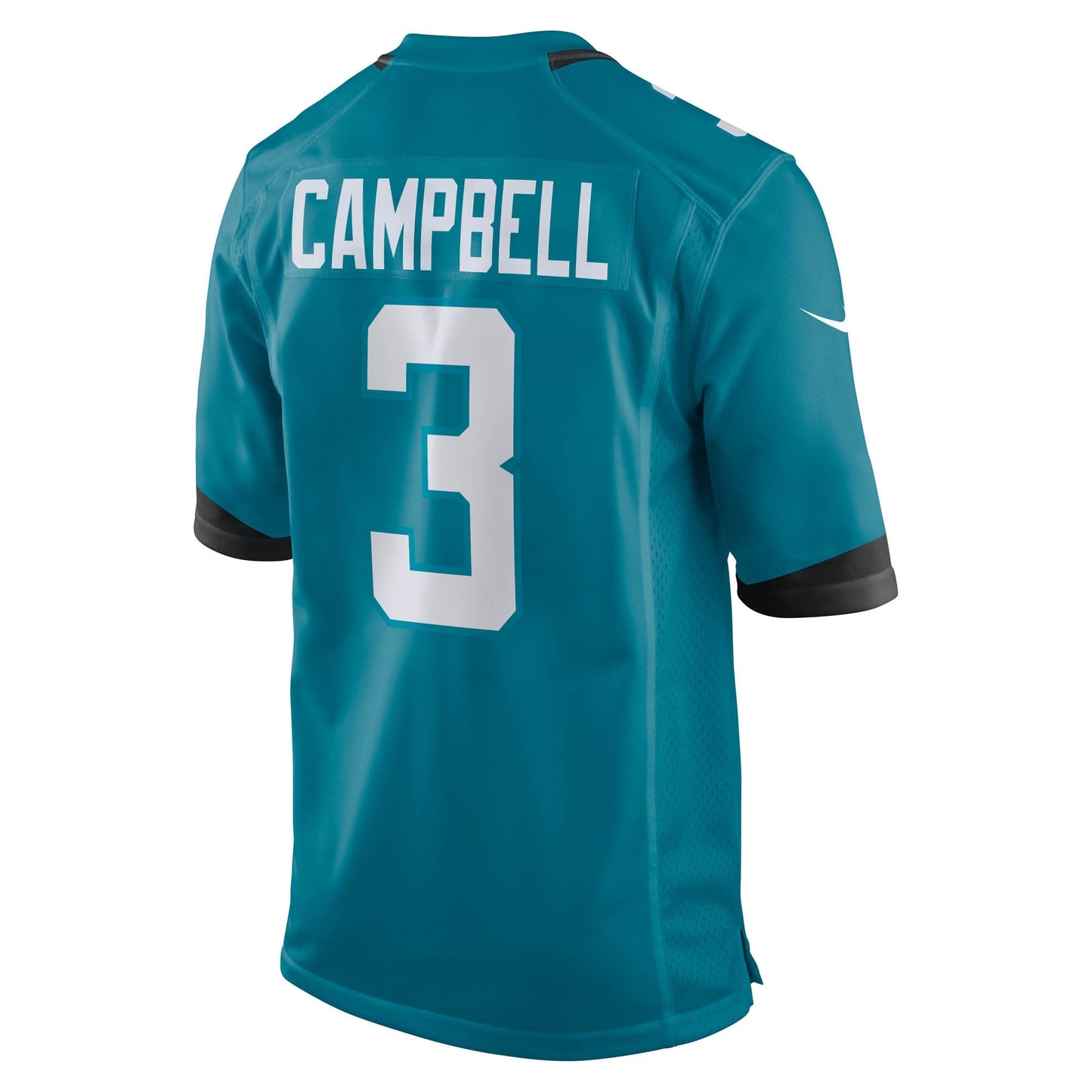 Tyson Campbell Jacksonville Jaguars Team Game Jersey - Teal football jersey product view 3