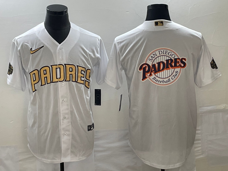 Men's San Diego Padres White Replica Player Jersey1 baseball jersey product view 1