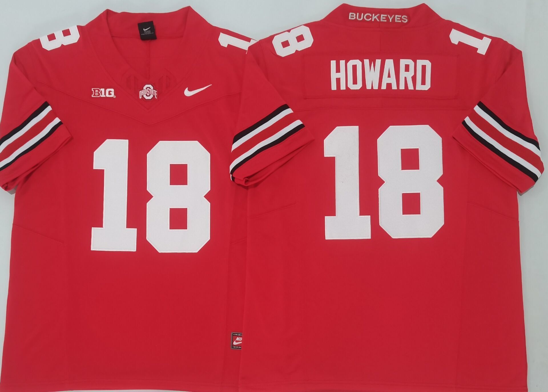 Men's Ohio State Buckeyes Will Howard #18 Red Player Jersey sports jersey product view 1