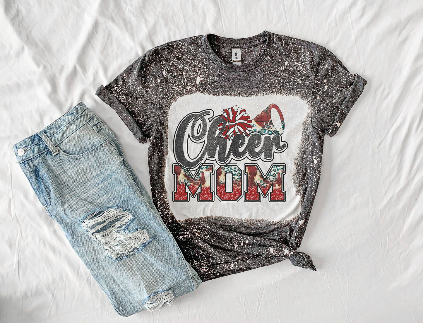 Cheer Mom Bleached Shirt  Cheerleading Tee, Gifts For Her Unisex T-shirt, Sweatshirt, Hoodie, Long Sleeve Tee - T-Shirt, Sweatshirt, Hoodie