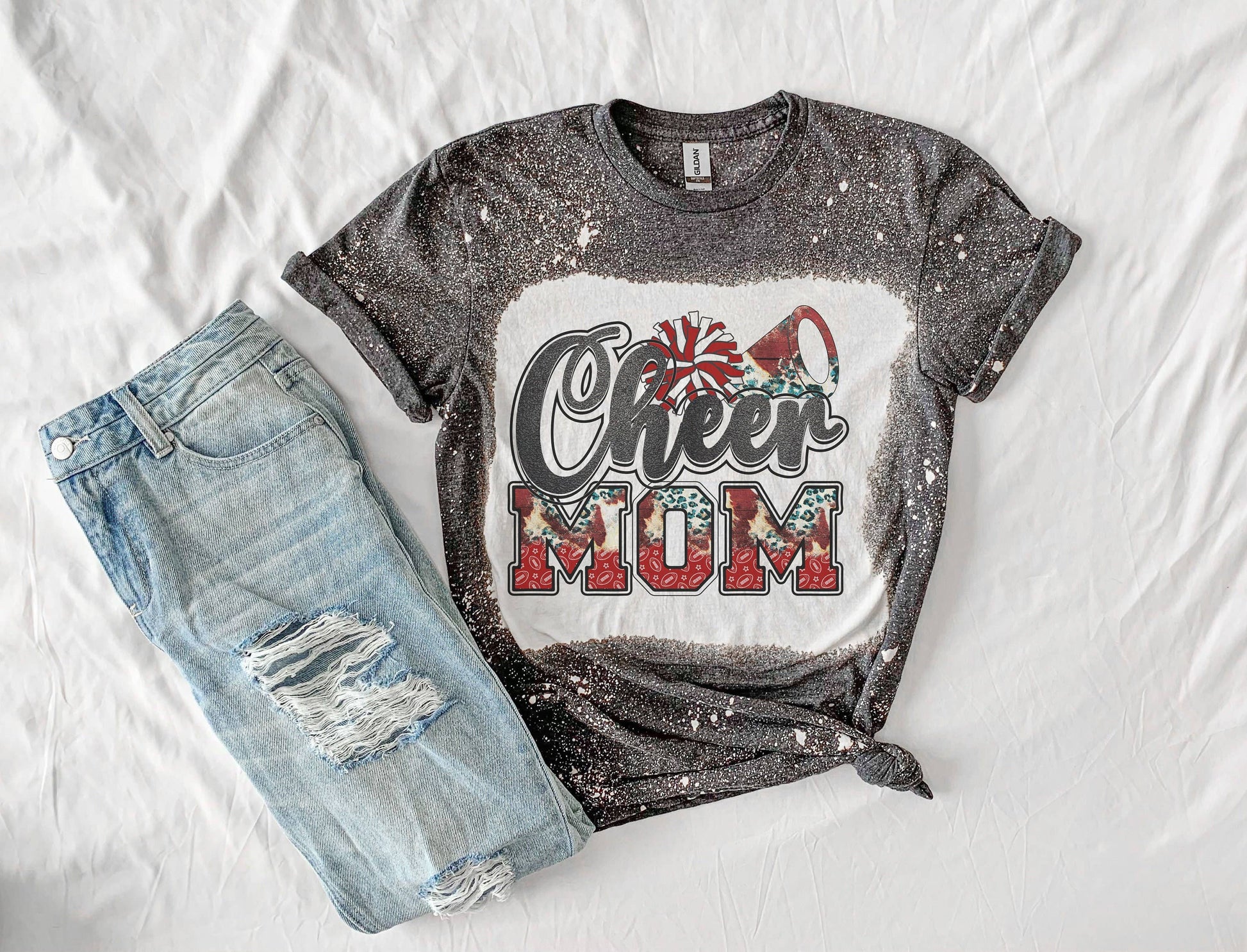 Cheer Mom Bleached Shirt  Cheerleading Tee, Gifts For Her Unisex T-shirt, Sweatshirt, Hoodie, Long Sleeve Tee - T-Shirt, Sweatshirt, Hoodie