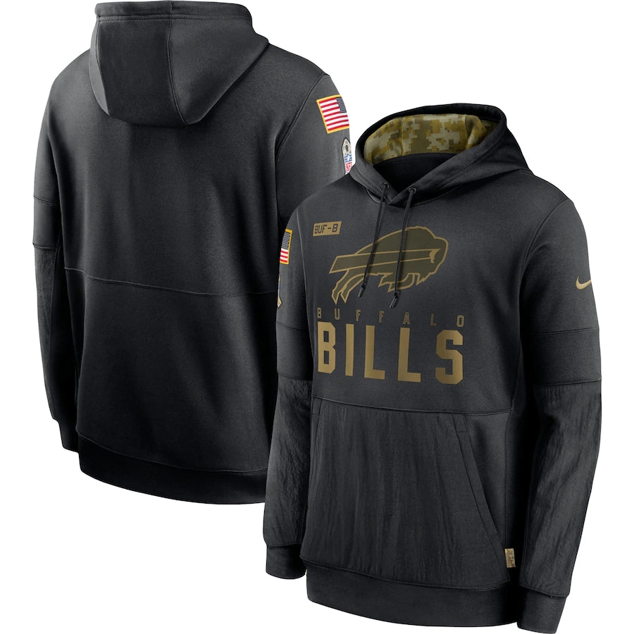 Men's Buffalo Bills 2020 Salute to Service Hoodie Black football jersey product view 1