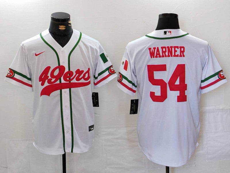 Men's San Francisco 49ers Fred Warner White Player Jersey football jersey product view 1