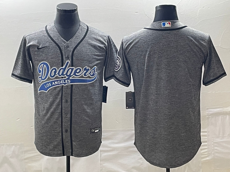 Men's Los Angeles Dodgers Gray Joint Edition Blank Jersey baseball jersey product view 1