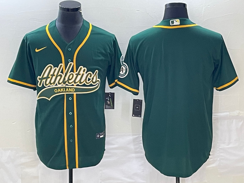 Men's Oakland Athletics Kelly Green Replica Blank Jersey Joint Edition baseball jersey product view 1