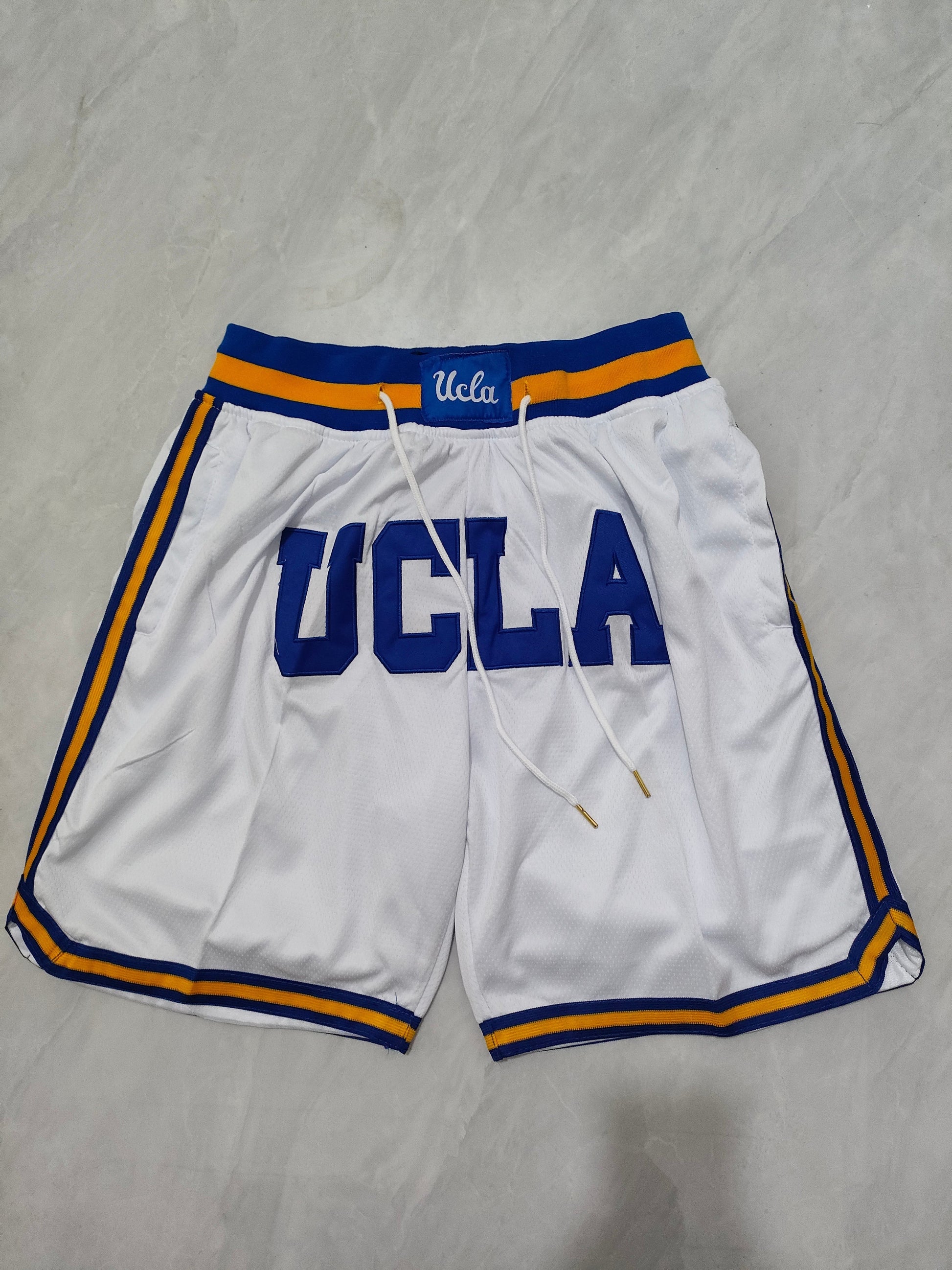 JUST DON UCLA University White Pocket Shorts sports jersey product view 1