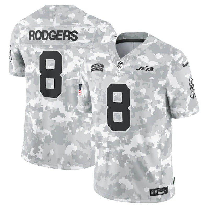 Aaron Rodgers New York Jets Salute To Service 2024 Jersey football jersey product view 1