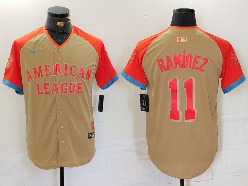 Men's American League Jose Ramirez Cream 2024 MLB All-Star Game Limited Player Jersey baseball jersey product view 1
