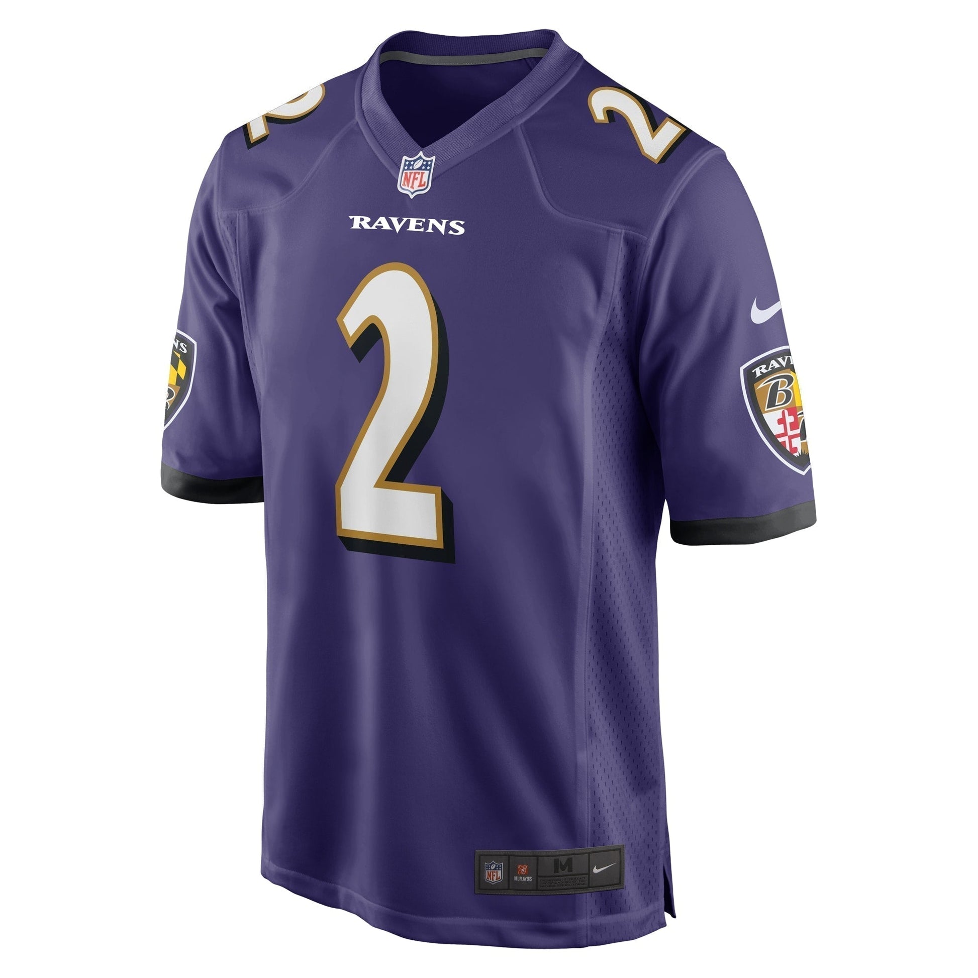 Nate Wiggins Baltimore Ravens 2024 NFL Draft First Round Pick Game Jersey - Purple football jersey product view 2