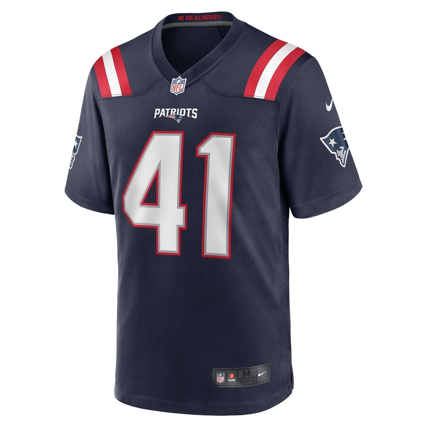 Brenden Schooler New England Patriots Game Jersey - Navy football jersey product view 2