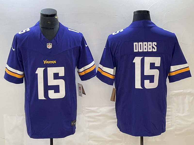 Men's Minnesota Vikings Joshua Dobbs Purple Game Jersey football jersey product view 1