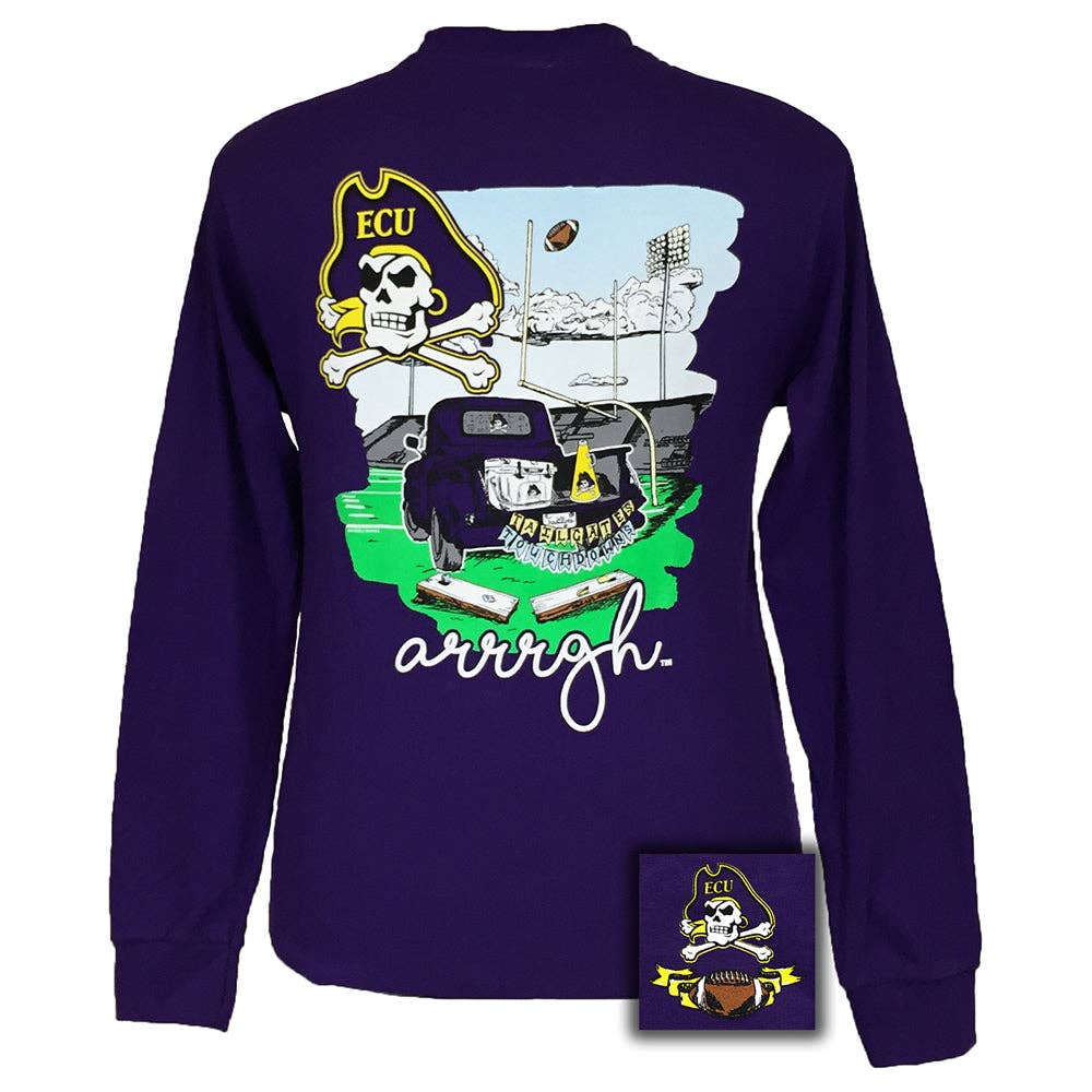 Tailgates and Touchdowns East Carolina Purple Long Sleeve Unisex T-shirt, Sweatshirt, Hoodie, Long Sleeve Tee - T-Shirt, Sweatshirt, Hoodie