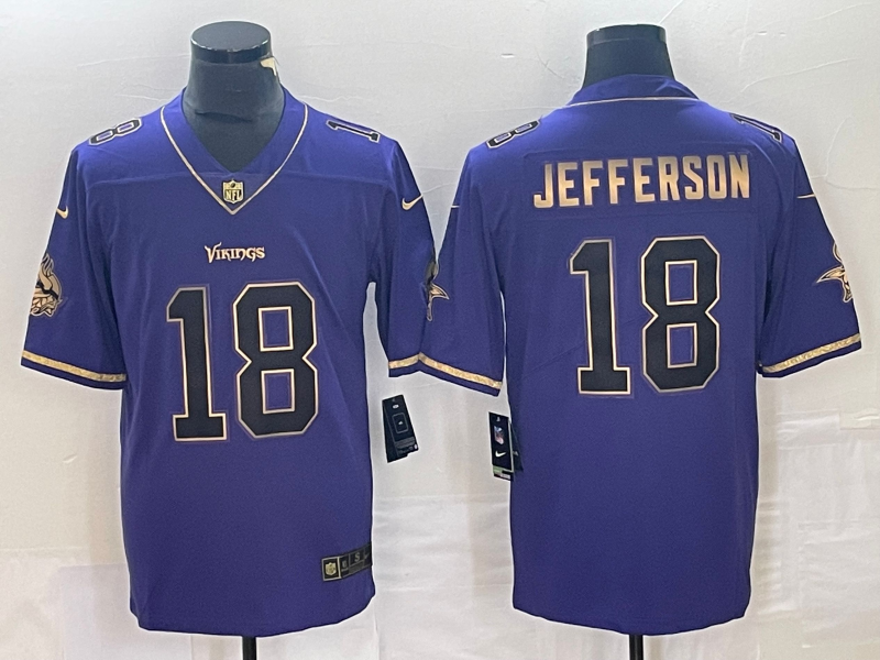 Men's Minnesota Vikings Justin Jefferson #18 Purple Alternate Game Jersey1 football jersey product view 1