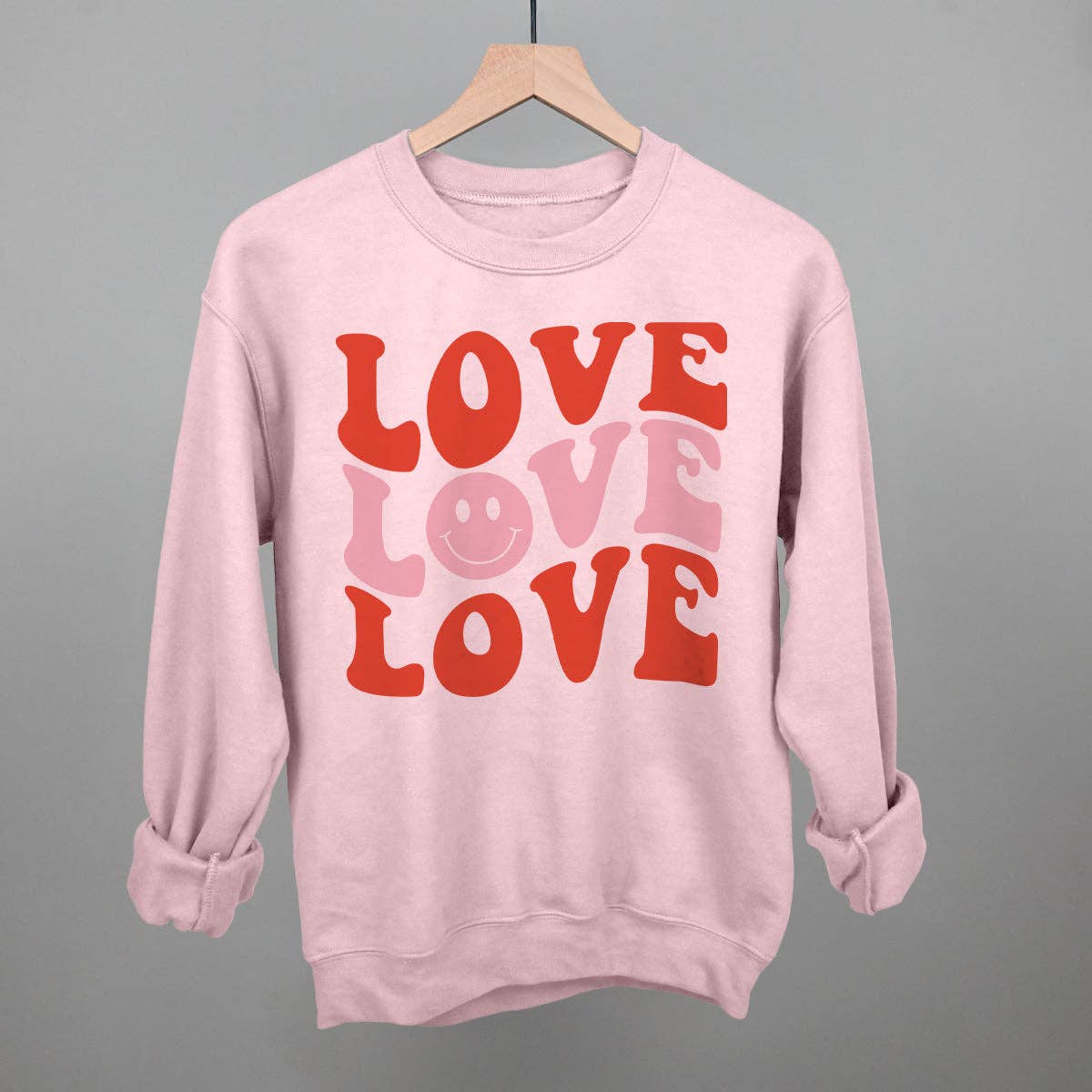 Love (Repeated Smiley Face) Unisex T-shirt, Sweatshirt, Hoodie, Long Sleeve Tee - T-Shirt, Sweatshirt, Hoodie