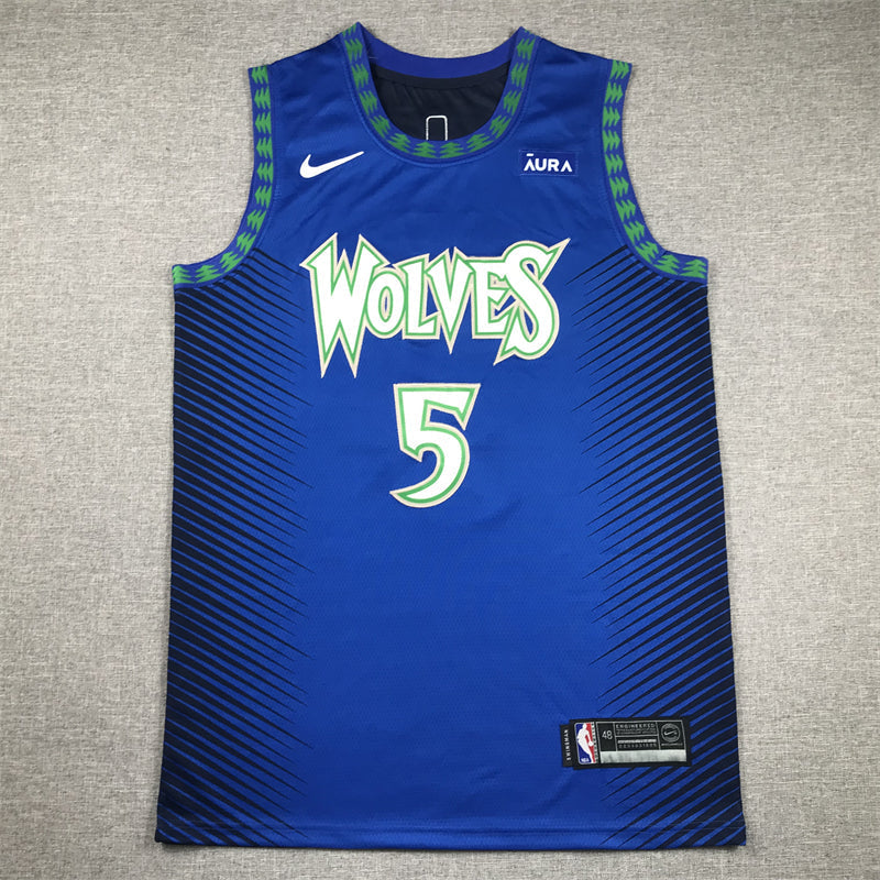 Timberwolves #5 Blue City Edition Jersey basketball jersey product view 1