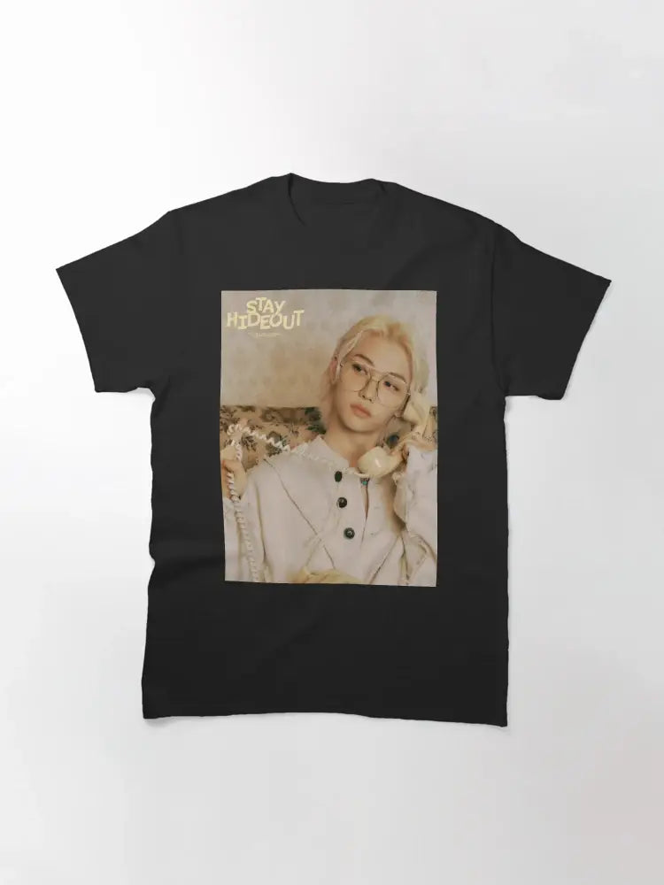 Vintage Inspired Artist Portrait T-Shirt with Stay Hideout Unisex T-shirt, Sweatshirt, Hoodie, Long Sleeve Tee - T-Shirt, Sweatshirt, Hoodie