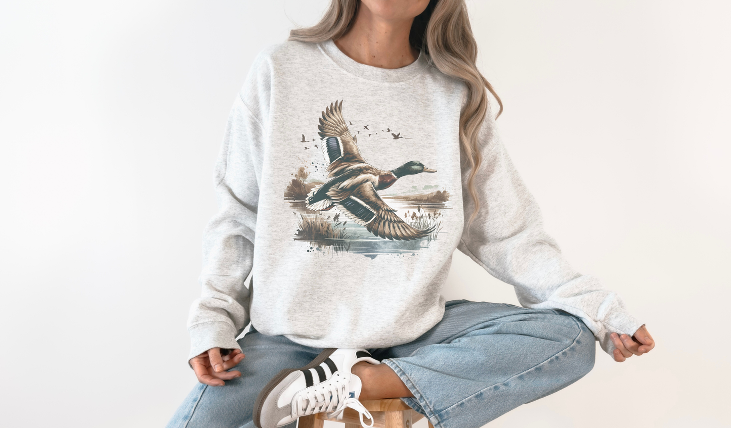 Vintage Mallard Wilderness Crew Neck Duck Sweatshirt Unisex T-shirt, Sweatshirt, Hoodie, Long Sleeve Tee - T-Shirt, Sweatshirt, Hoodie