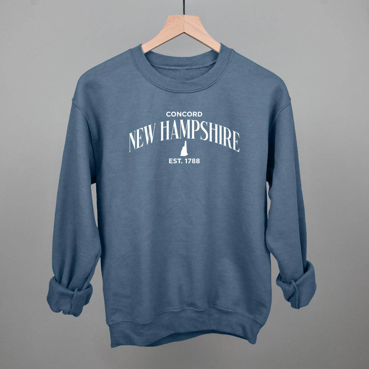 New Hampshire Est. 1788 (White) Unisex T-shirt, Sweatshirt, Hoodie, Long Sleeve Tee - T-Shirt, Sweatshirt, Hoodie