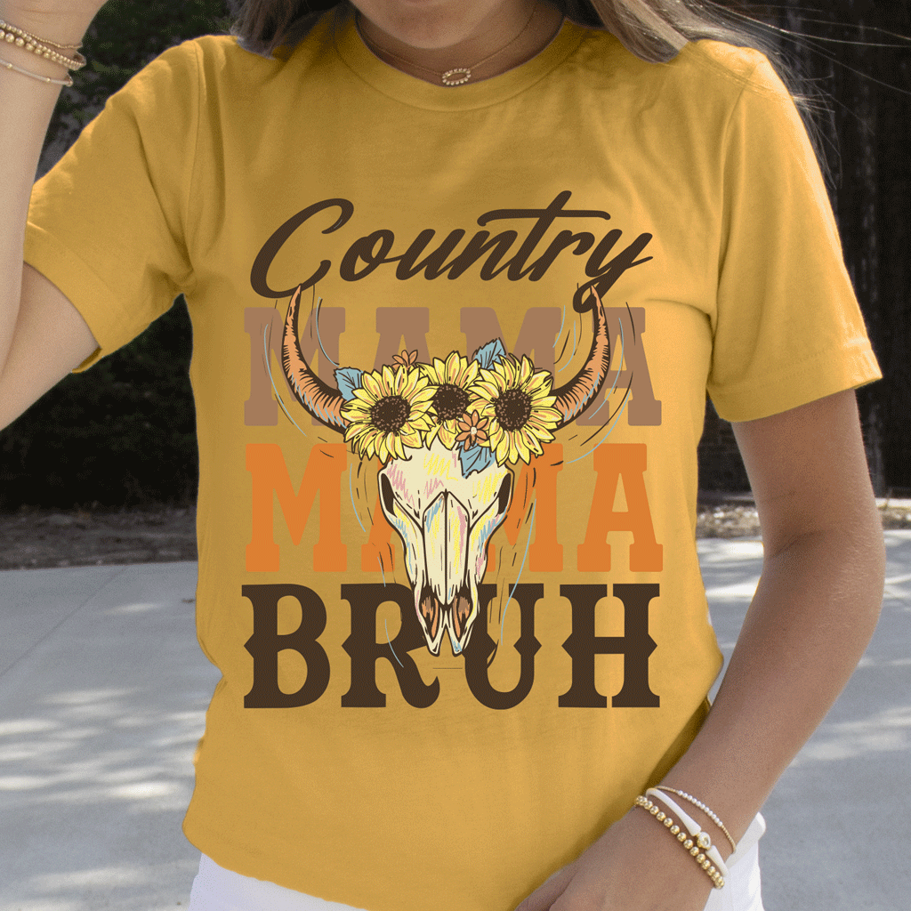 LM-186 Country Mama Bruh-Heather Mustard Unisex T-shirt, Sweatshirt, Hoodie, Long Sleeve Tee - T-Shirt, Sweatshirt, Hoodie