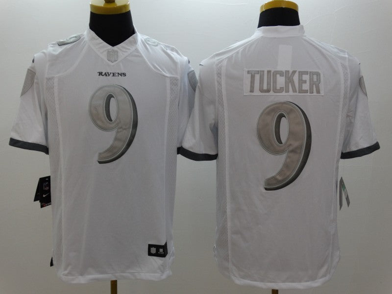 Men's Baltimore Ravens Justin Tucker #9 White Game Jersey1 football jersey product view 1