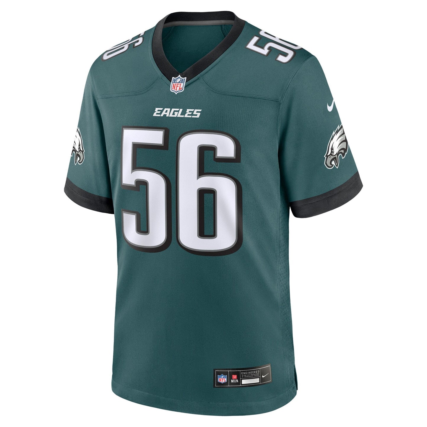 Tyler Steen Philadelphia Eagles Team Game Jersey - Midnight Green football jersey product view 2