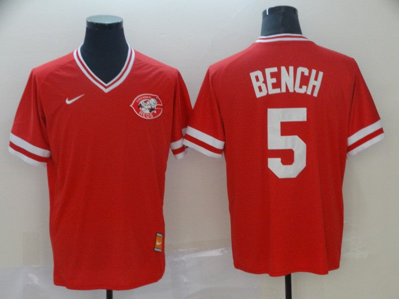 Men's Cincinnati Reds Johnny Bench Red Replica Player Jersey baseball jersey product view 1