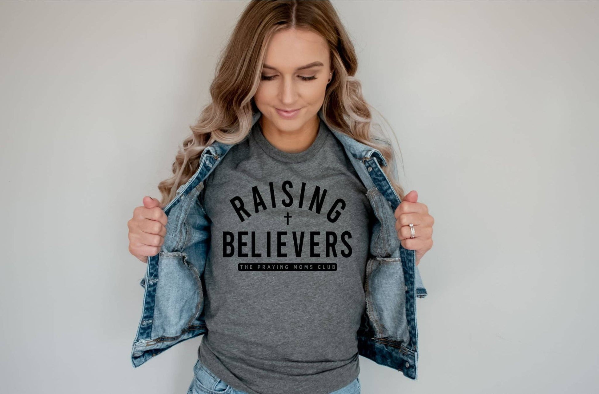 Raising Believers Grey Bella Faith Based Mom Graphic Tee Unisex T-shirt, Sweatshirt, Hoodie, Long Sleeve Tee - T-Shirt, Sweatshirt, Hoodie