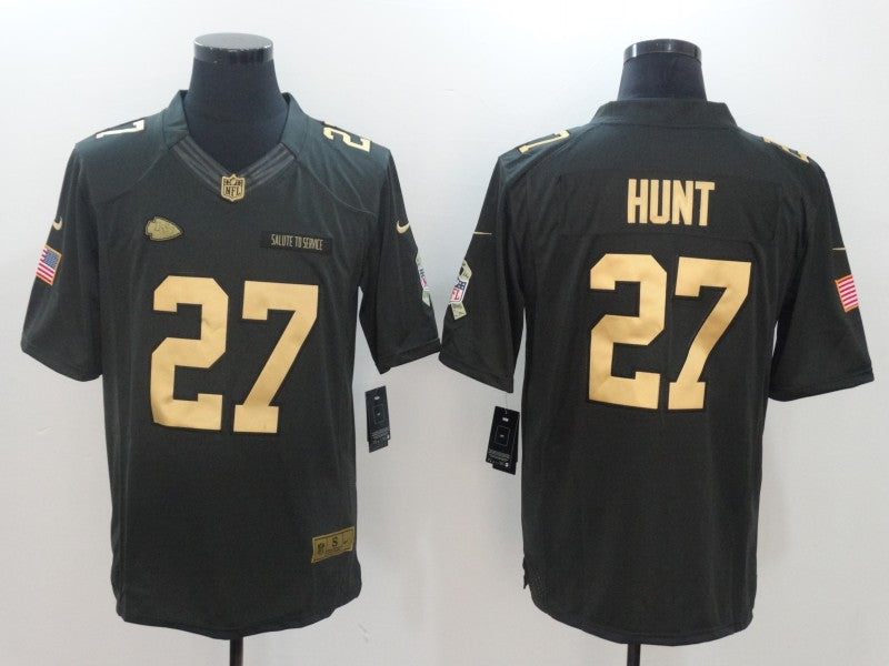Men's Kansas City Chiefs Karim Hunt #27 Black Game Player Jersey1 football jersey product view 1