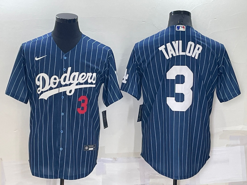 Men's Los Angeles Dodgers Chris Taylor Blue Replica Player Jersey baseball jersey product view 1