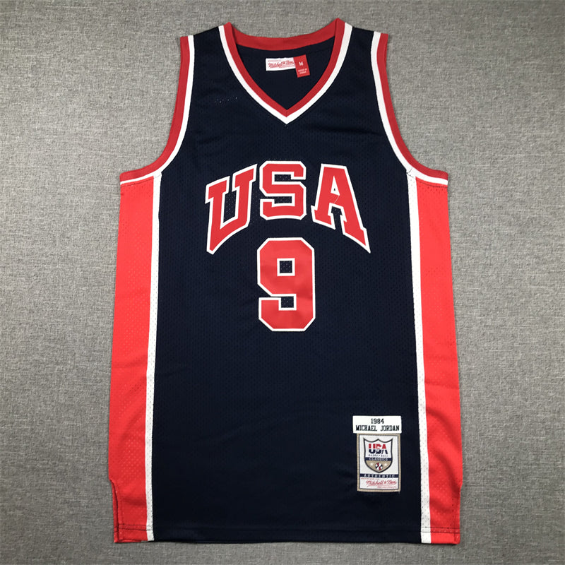 1984 Olympics #9 dark blue jersey sports jersey product view 1
