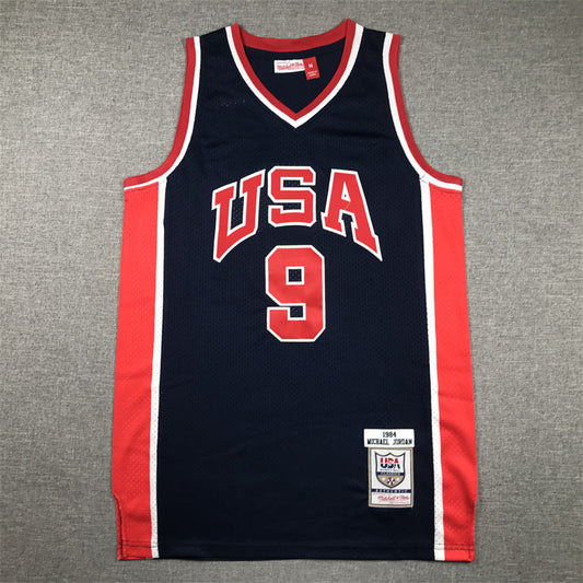 1984 Olympics #9 dark blue jersey sports jersey product view 1