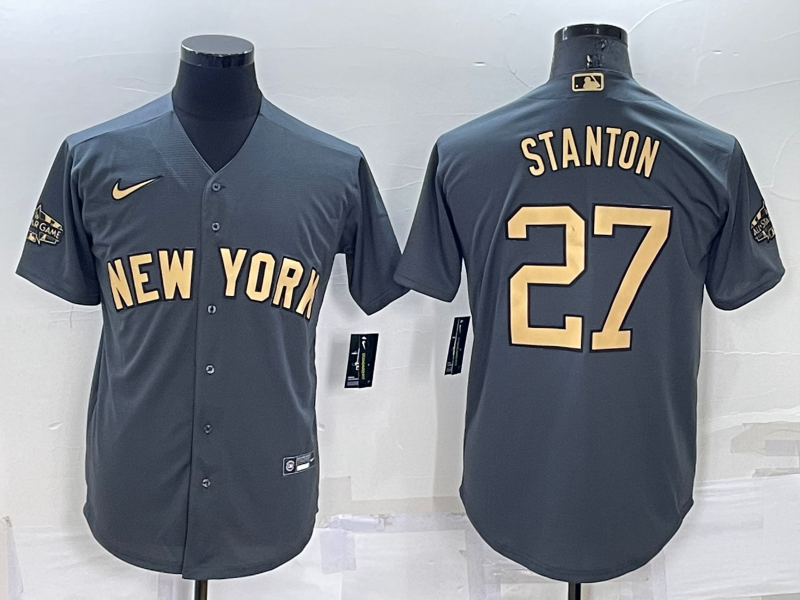 Men's New York Yankees Giancarlo Stanton Gray Replica Player Jersey baseball jersey product view 1
