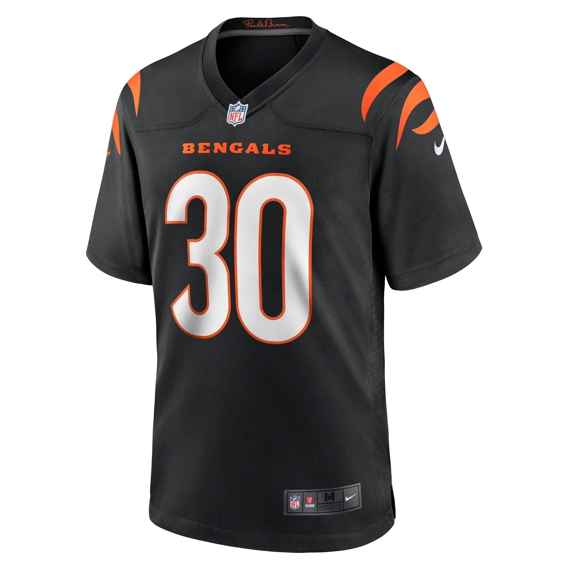 Chase Brown Cincinnati Bengals Team Game Jersey - Black football jersey product view 2
