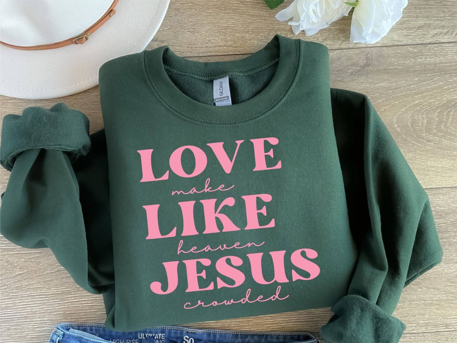 New Christian Love Like Jesus Faith Graphic Sweatshirt Unisex T-shirt, Sweatshirt, Hoodie, Long Sleeve Tee - T-Shirt, Sweatshirt, Hoodie