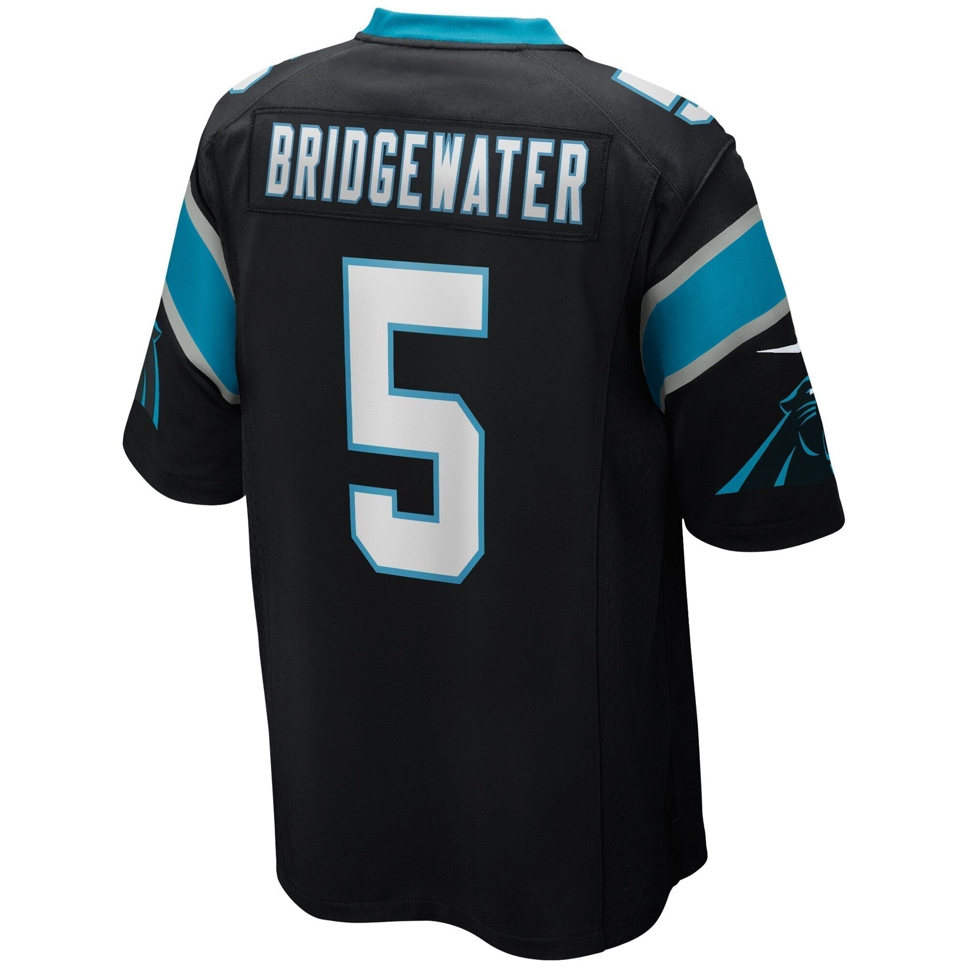 Teddy Bridgewater Carolina Panthers Game Jersey - Black football jersey product view 3