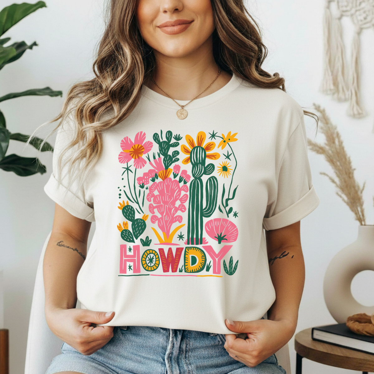 Boho Howdy Unisex T-shirt, Sweatshirt, Hoodie, Long Sleeve Tee - T-Shirt, Sweatshirt, Hoodie