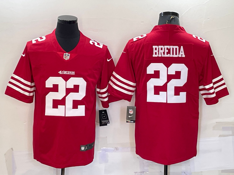 Men's San Francisco 49ers Matt Breida Red Player Jersey football jersey product view 1