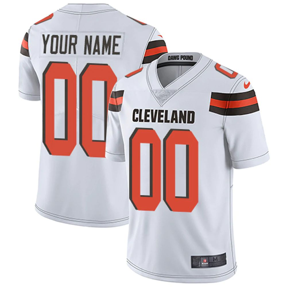 Men's Cleveland Browns White Custom Player Jersey football jersey product view 1