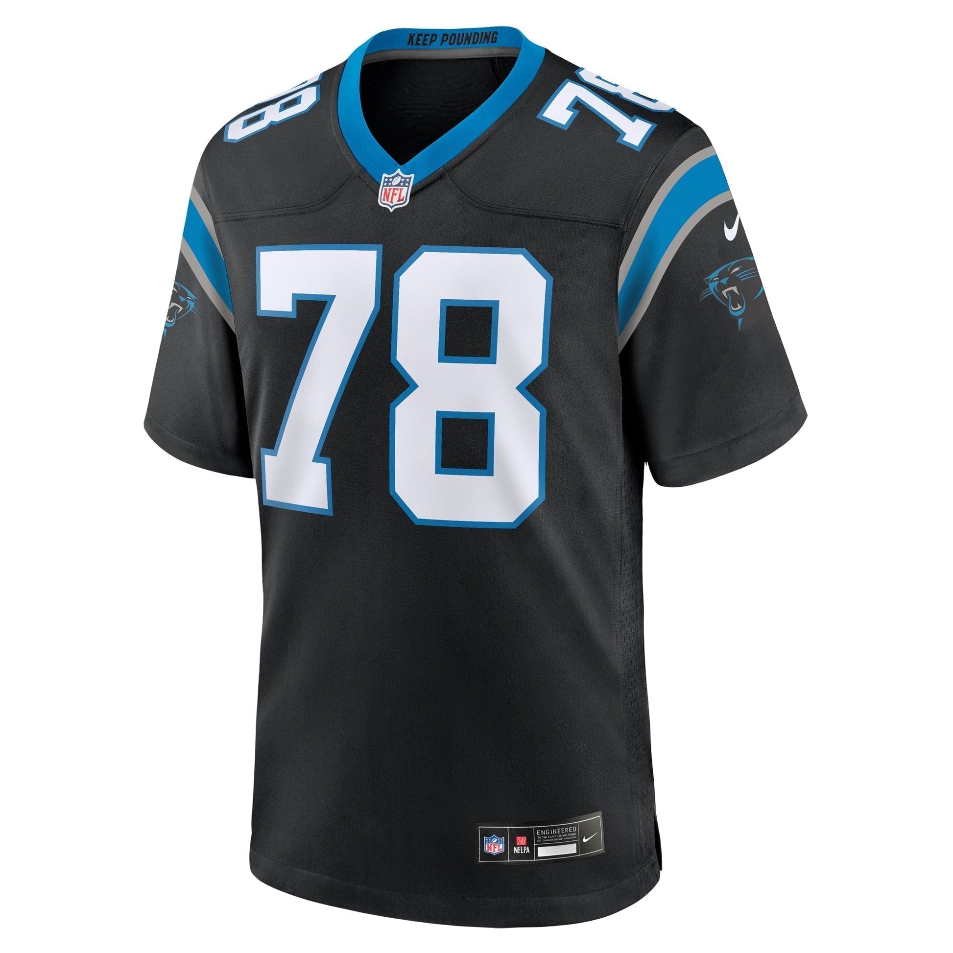 Jayden Peevy Carolina Panthers Game Jersey - Black football jersey product view 2