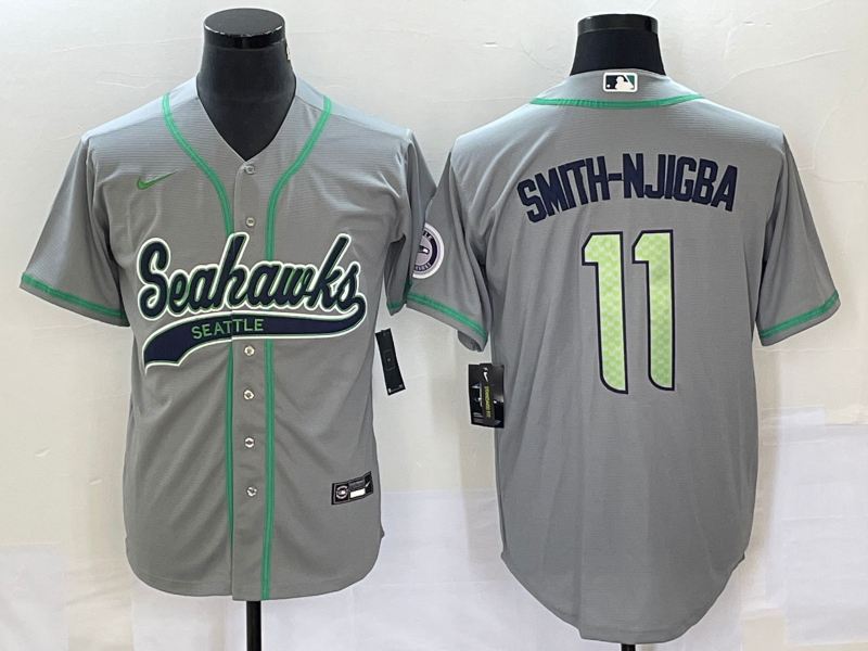 Men's Seattle Seahawks Jaxon Smith-Njigba Gray Game Jersey Joint Edition football jersey product view 1