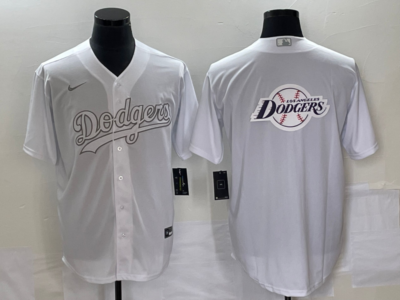 Men's Los Angeles Dodgers White Replica Team Jersey baseball jersey product view 1