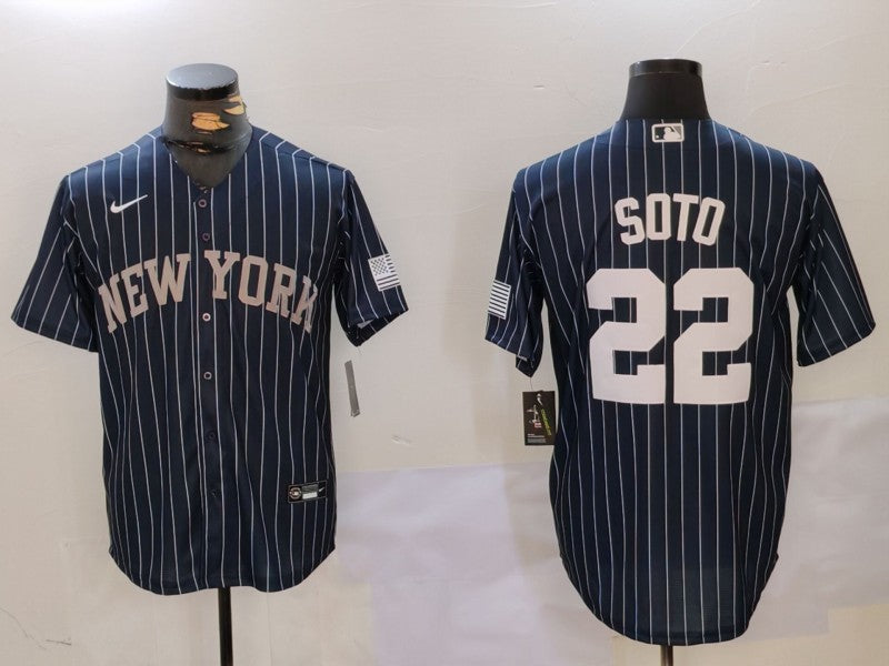 Men's New York Yankees Juan Soto Navy Player Jersey baseball jersey product view 1