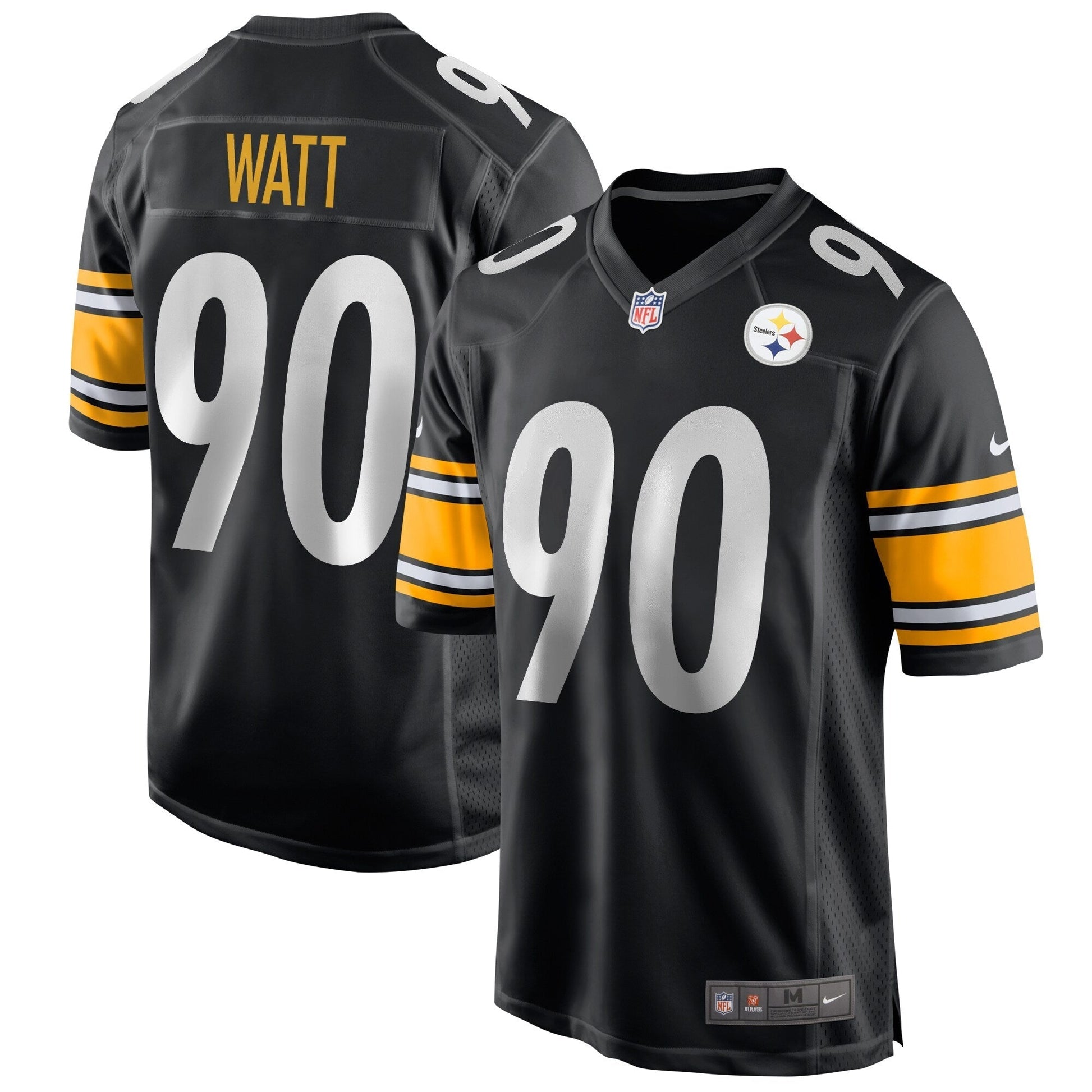 T.J. Watt Pittsburgh Steelers Game Jersey - Black football jersey product view 1