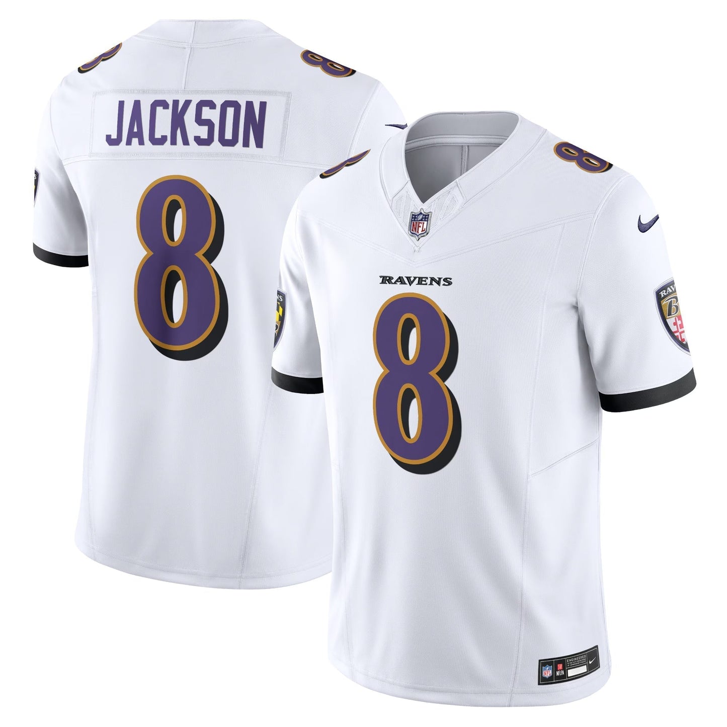 Baltimore Ravens Lamar Jackson White Vapor F.U.S.E. Limited Jersey football jersey product view 1