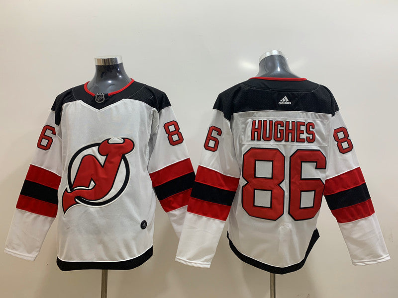 Men's New Jersey1 Devils Jack Hughes #86 White Game Jersey1 sports jersey product view 1