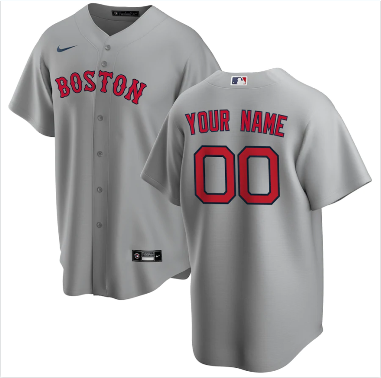 Men's Boston Red Sox Gray Replica Custom Jersey1 baseball jersey product view 1