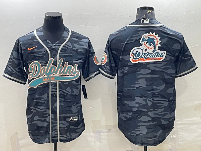 Men's Miami Dolphins Grey Camouflage Game Jersey football jersey product view 1