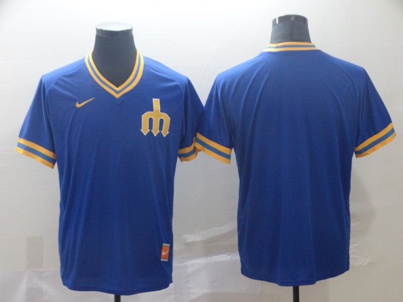 Men's Seattle Mariners Blue Replica Blank Jersey1 baseball jersey product view 1