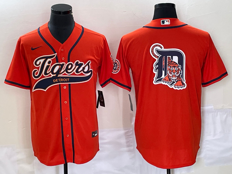 Men's Detroit Tigers Orange Replica Jersey Joint Edition baseball jersey product view 1